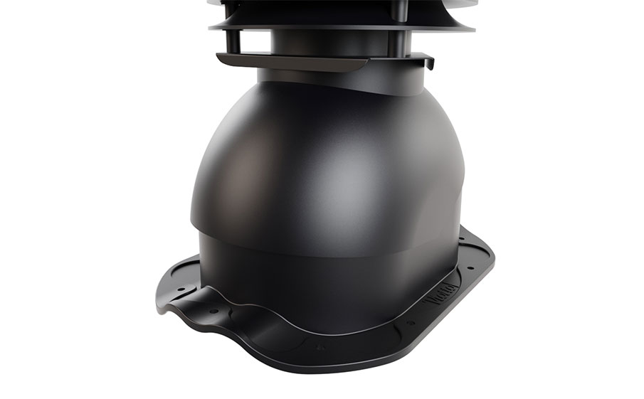 Выход вентиляции канализации Viotto для металлочерепицы Finnera d=110 мм утепленный, RAL 9005 черный