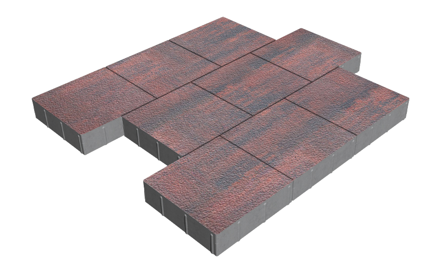 Плитка тротуарная SteinRus Валенсия Б.3.К.8, Native, Рейнир, 300*300*80 мм