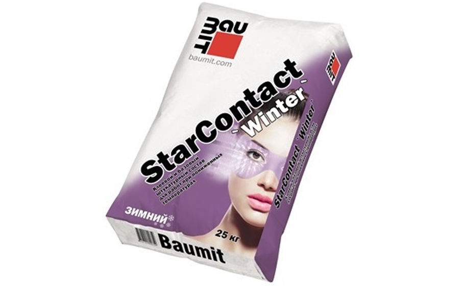 Клеевая и армирующая смесь Baumit StarContact Winter зимняя, 25 кг