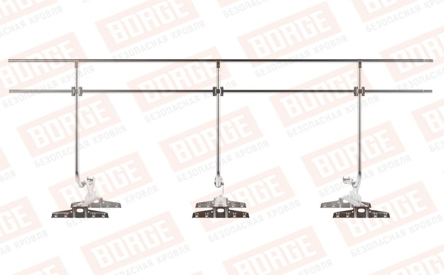 Кровельное ограждение Borge для монтажа параллельно фальцу оцинкованное, 300*90 см