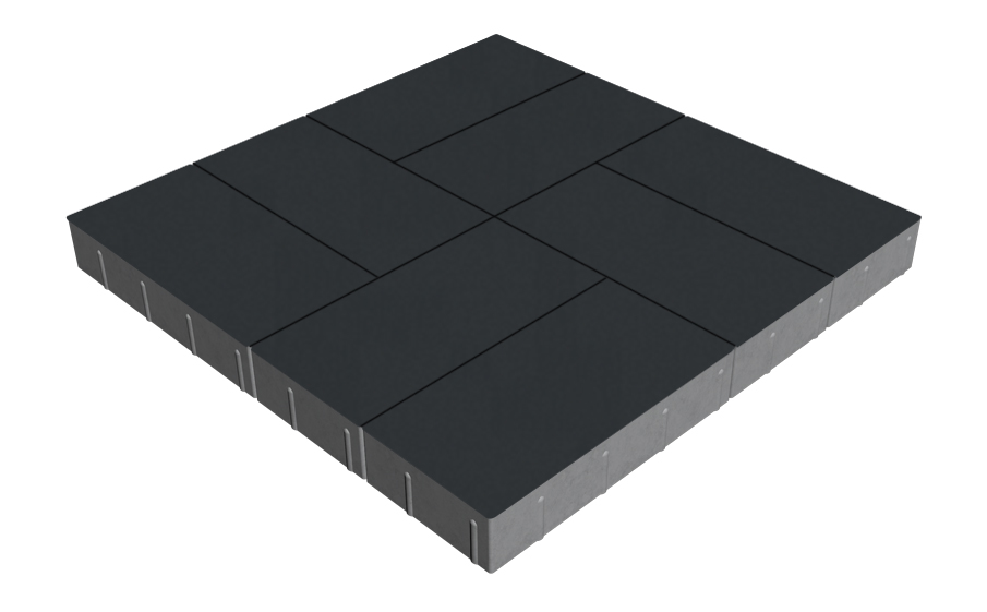 Плитка тротуарная SteinRus Грас Б.4.П.8, гладкая, черный, 400*200*80 мм