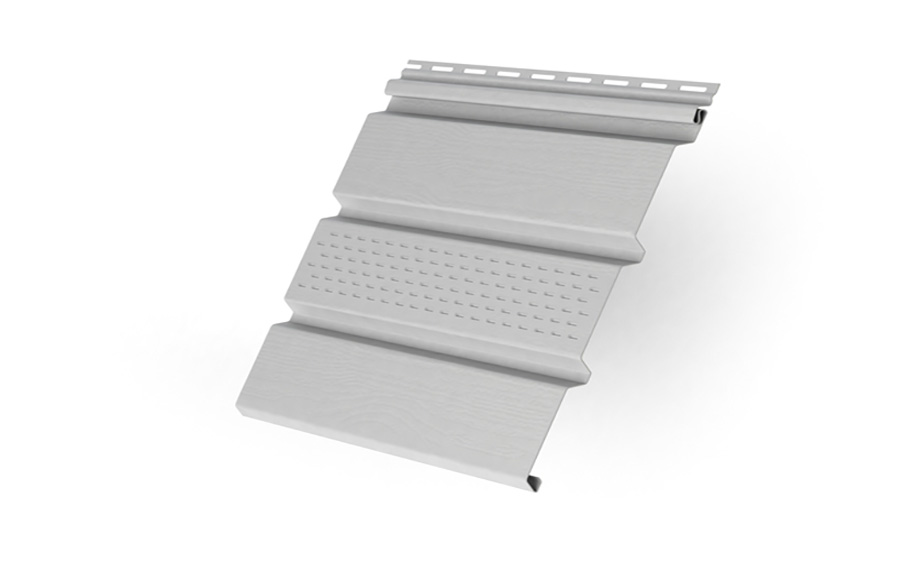 Софит виниловый Grand Line (Т4) Classic с центральной перфорацией, белый, 3000*303 мм