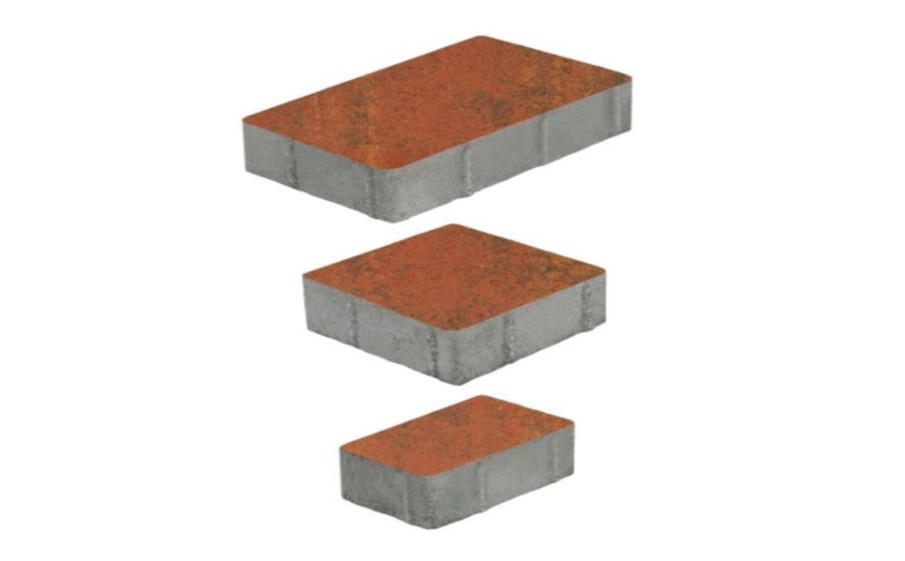 Плитка тротуарная Старый город Б.1.Фсм.8 листопад гладкий арабская ночь, комплект 3 шт, толщина 80 мм