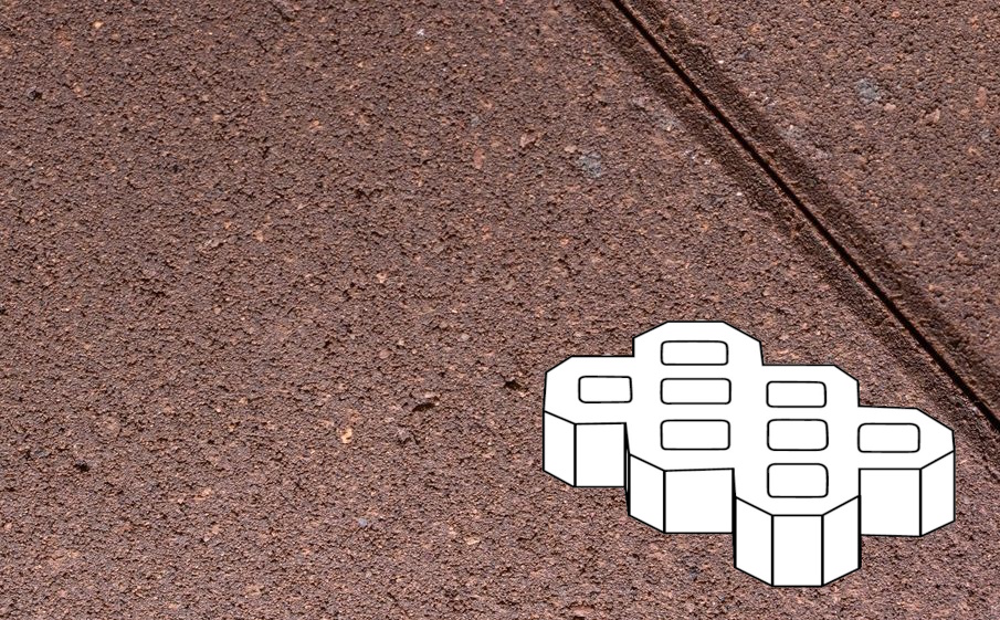 Плитка тротуарная Готика Profi, Экопарковка Б.6.ГР.10, оранжевый, частичный прокрас, с/ц, 600*400*100 мм