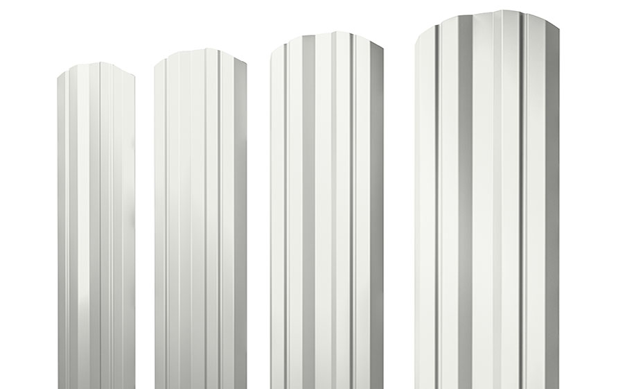 Штакетник Twin фигурный 0,45 Drap TX RAL 9003 сигнальный белый