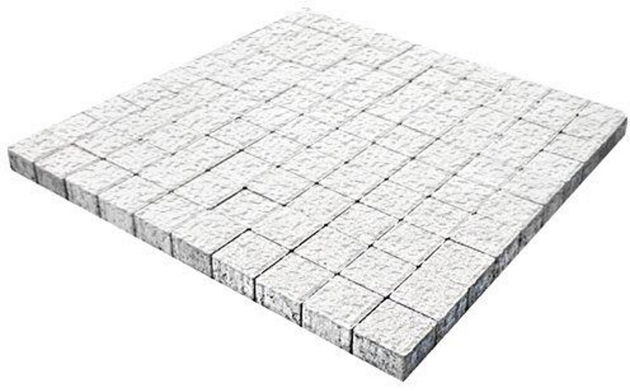 Плитка тротуарная SteinRus Квадрат малый Б.2.К.6, Old-age, белый, 100*100*60 мм