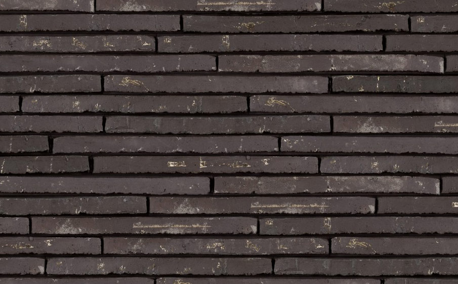 Кирпич ригельный Terca Lathi Wasserstrich Gesmoord-Spezial Zwart, 495*100*38 мм