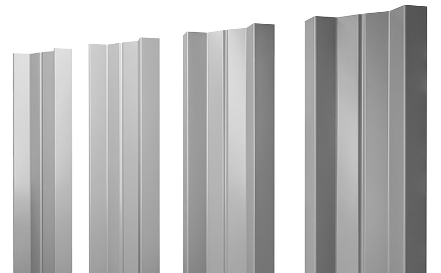 Штакетник М-образный А Satin RAL 9006 бело-алюминиевый