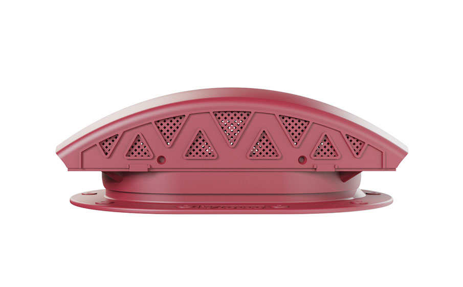 Вентилятор подкровельный Viotto для готовой мягкой и фальцевой кровли, RAL 3005 красный