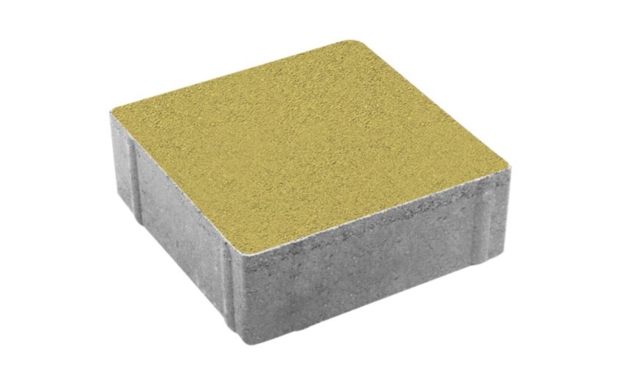 Плитка тротуарная Квадрат Б.2.К.6 стандарт гладкий желтый, 200*200*60 мм