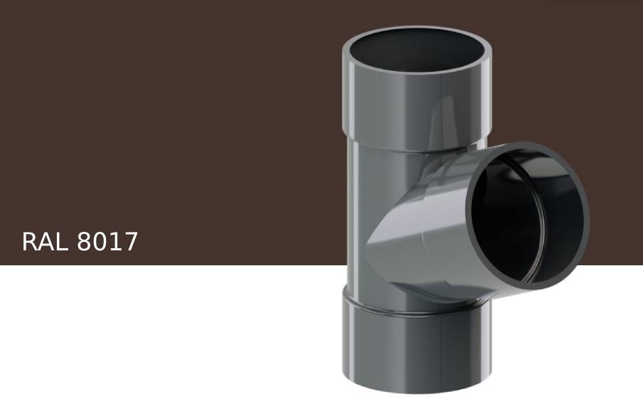 Тройник 67 градусов KROP PVC для системы D 75/63 мм, RAL 8017