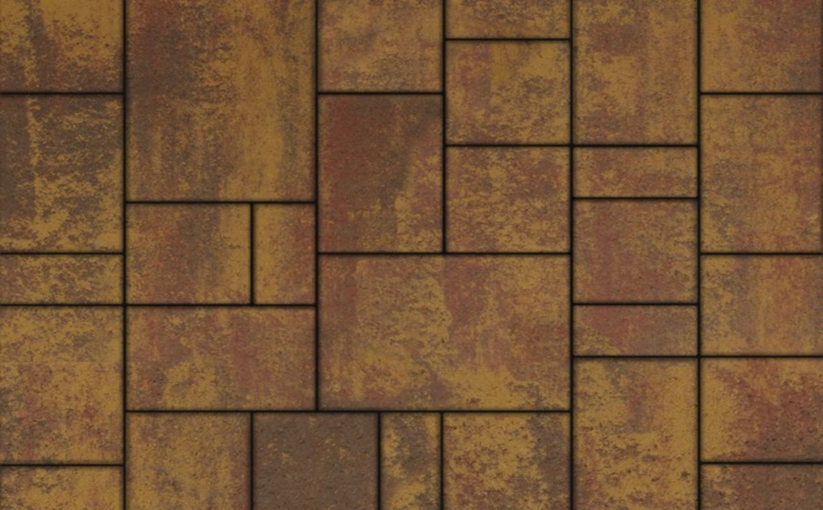 Плитка тротуарная Мюнхен Б.2.Фсм.6 листопад гладкий осень, комплект 4 шт, толщина 60 мм