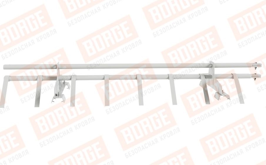 Снегозадержатель трубчатый Borge для профнастила H-60, H-75 оцинкованный RAL 9003, 1,5 м