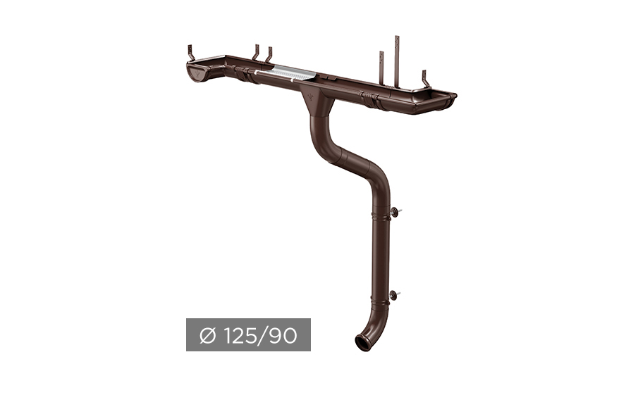 Водосточная система Aquasystem PE dRain 125/90 мм RAL 8017