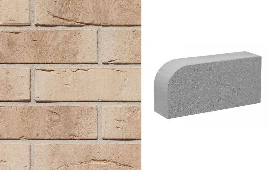 Печной кирпич фигурный Konigstein Санторини Терра 250*120*65 мм