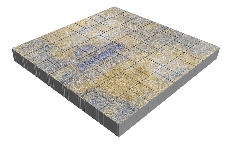 Плитка тротуарная SteinRus Новый город Рид В.8.Псм.8, Old-age, Сиена, толщина 80 мм