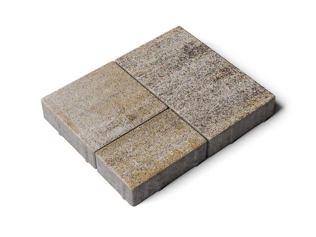 Плитка тротуарная Старый город А.1.Фсм.4 искусственный камень базальт, комплект 3 шт, толщина 40 мм