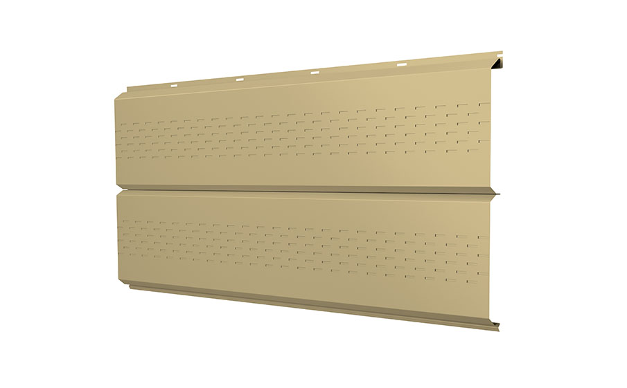 Софит Grand Line ЭкоБрус new c перфорацией 0,45 PE RAL 1014