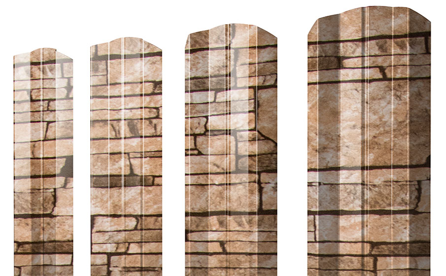 Штакетник М-образный А фигурный 0,45 Print Elite Sand Stone TwinColor