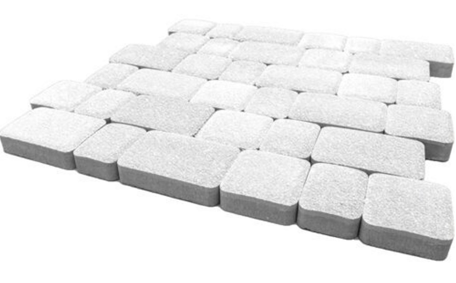 Плитка тротуарная SteinRus Инсбрук Альт А.1.Фсм.4, Native, белый, толщина 40 мм