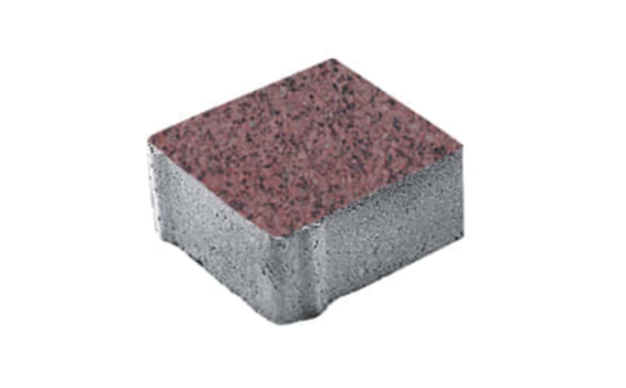 Плитка тротуарная Квадрат А.3.К.4 гранит+ красный с черным, 100*100*40 мм