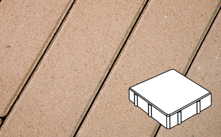 Плитка тротуарная Готика Profi, Квадрат В.2.К.8, палевый, частичный прокрас, б/ц, 200*200*80 мм