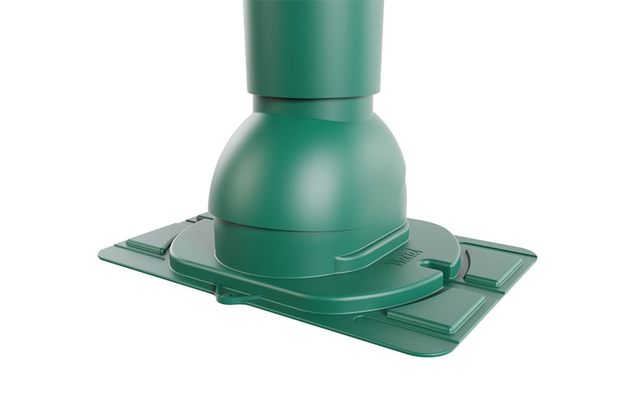 Труба вентиляционная Viotto с универсальным проходным элементом d=110 мм утепленная, RAL 6005 зеленый