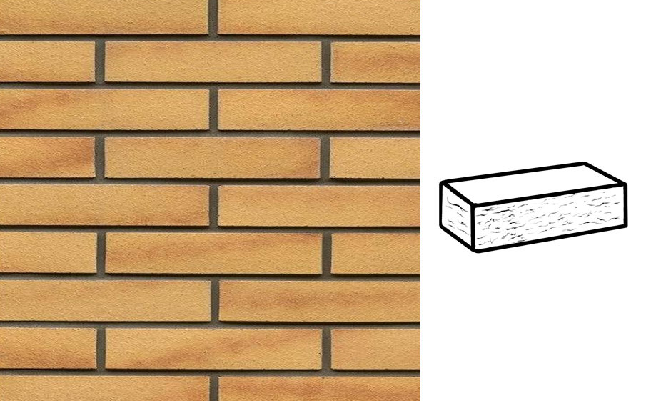 Кирпич клинкерный Muhr 02 Gelb Bunt рустик, 290*90*52 мм
