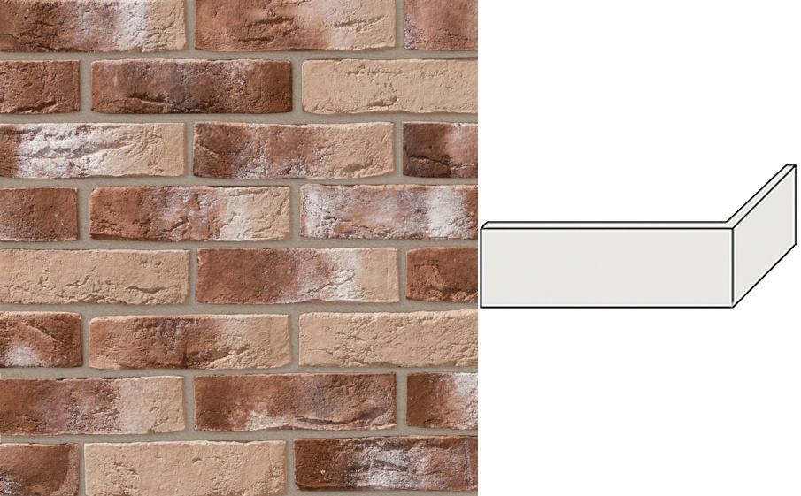 Декоративный кирпич Leonardo Stone угловой элемент Дижон 220/110*70*14 мм 333