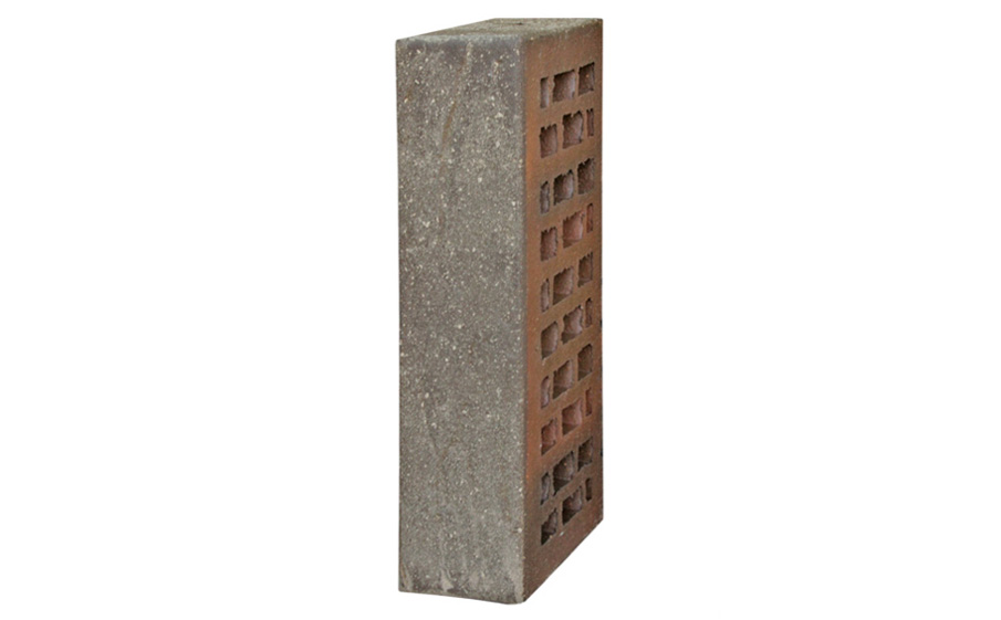 Кирпич облицовочный пустотелый ЛСР, красный флэш ультра с пепельной посыпкой, рустик, 250*120*65 мм