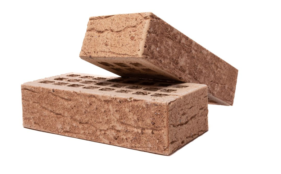 Кирпич облицовочный Губский КЗ, кора с песком, бежевый, 250*120*65 мм