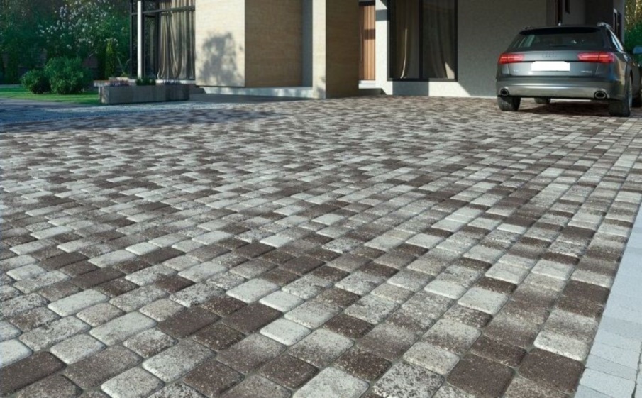 Плитка тротуарная Классико А.1.КО.4 листопад гладкий хаски, комплект 2 шт, толщина 40 мм