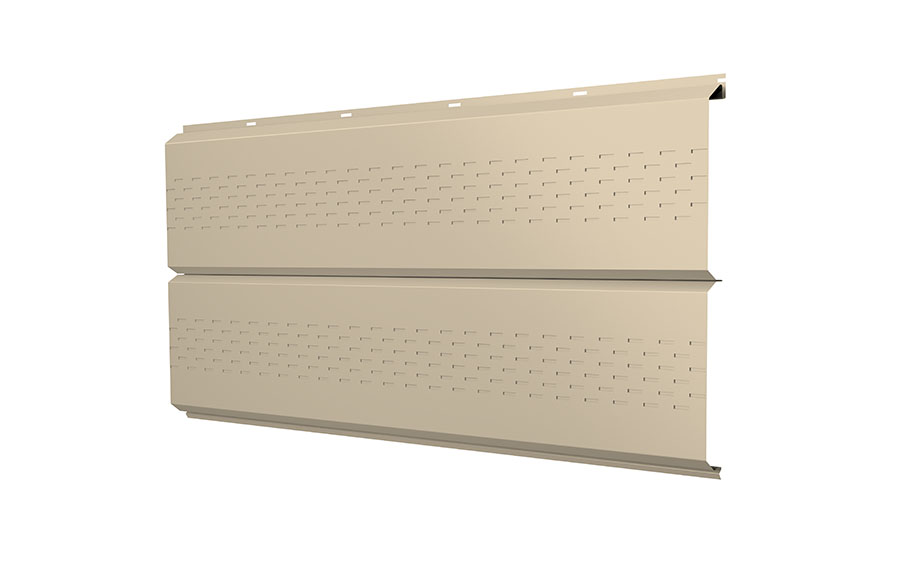 Софит Grand Line ЭкоБрус new c перфорацией 0,45 PE RAL 1015