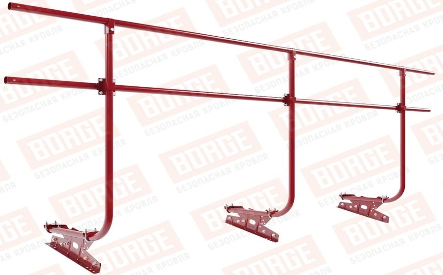 Кровельное ограждение Borge для фальцевой кровли оцинкованное RAL 3003, 300*120 см