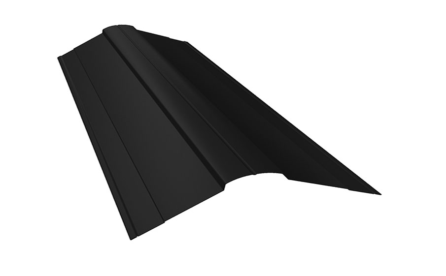 Планка конька фигурного 100*100 мм Grand Line Satin Matt RAL 9005, 3 м