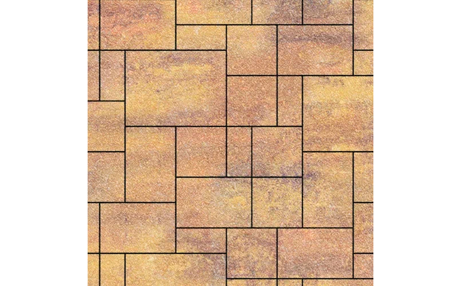 Плитка тротуарная SteinRus Инсбрук Альпен Б.7.Псм.6, Native, ColorMix Бромо, толщина 60 мм