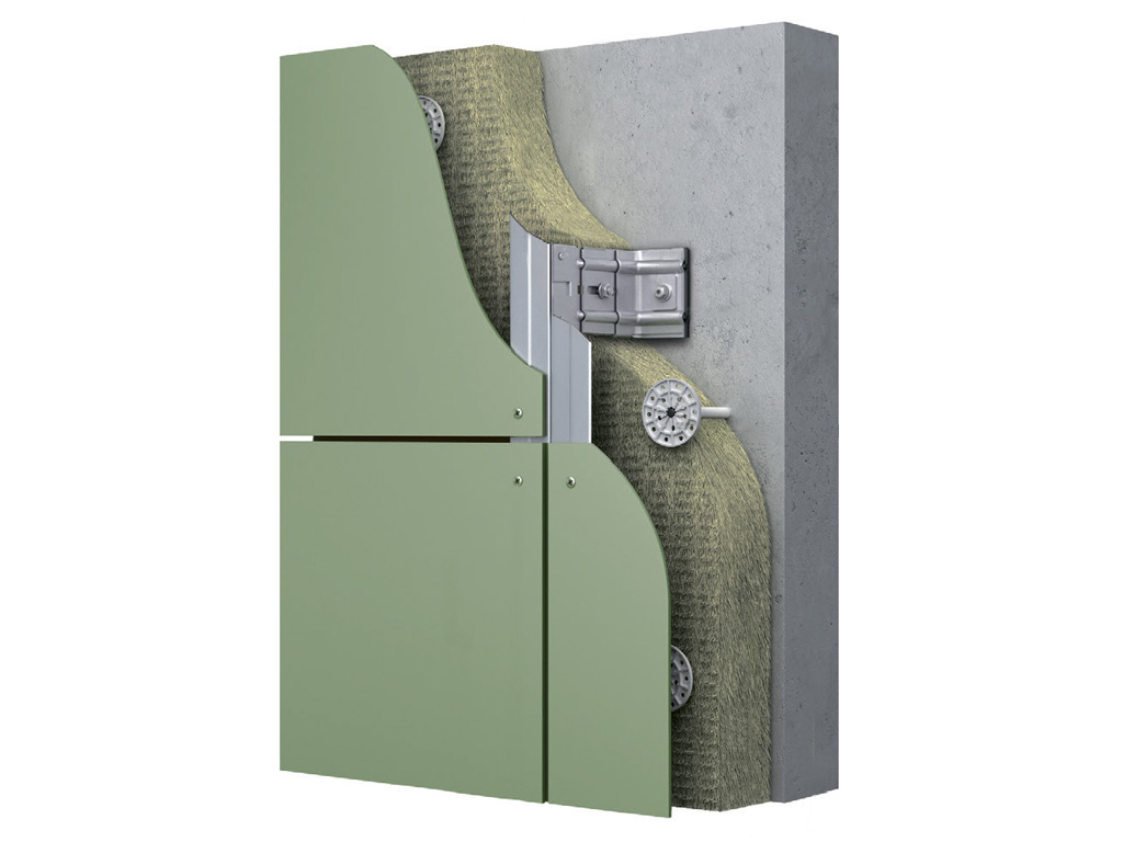 Подсистема НФС КРАСПАН для фиброцементных панелей, крепление видимым способом