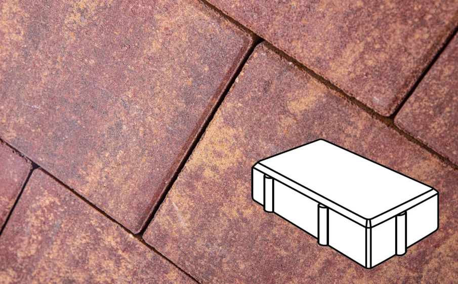 Плитка тротуарная Готика Natur, Брусчатка Б.2.П.7, Клинкер, 200*100*70 мм