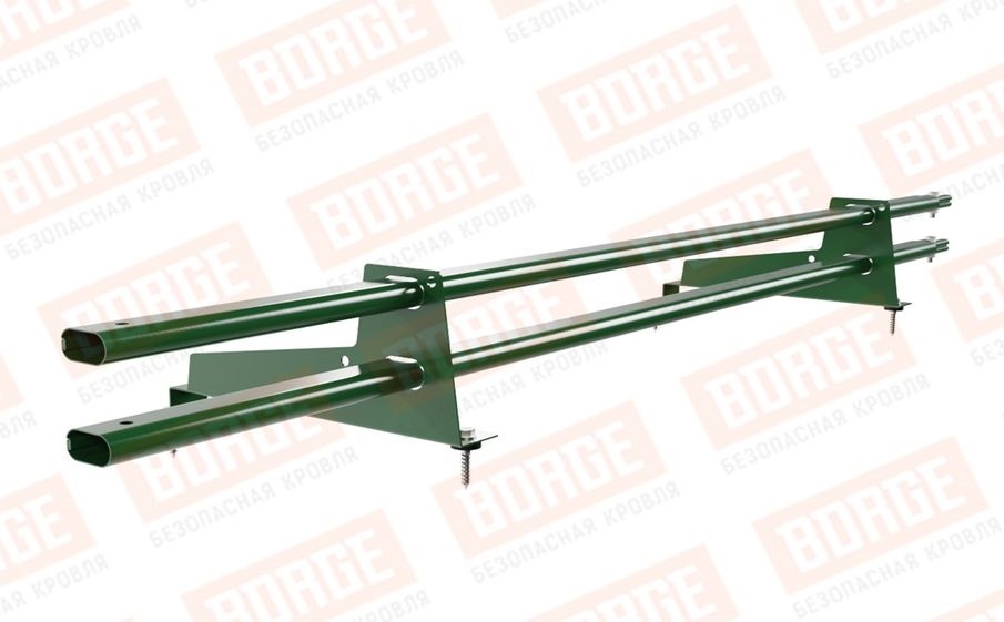 Снегозадержатель трубчатый Borge для металлочерепицы с высокой ступенькой 350 мм оцинкованный RAL 6002, 1,5 м