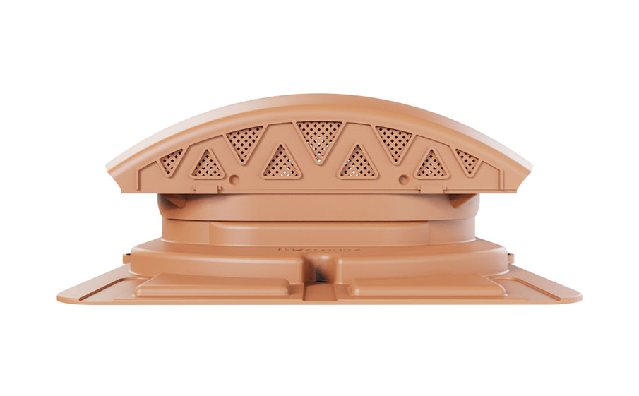 Вентилятор подкровельный Viotto с универсальным проходным элементом, RAL 8004 терракотовый