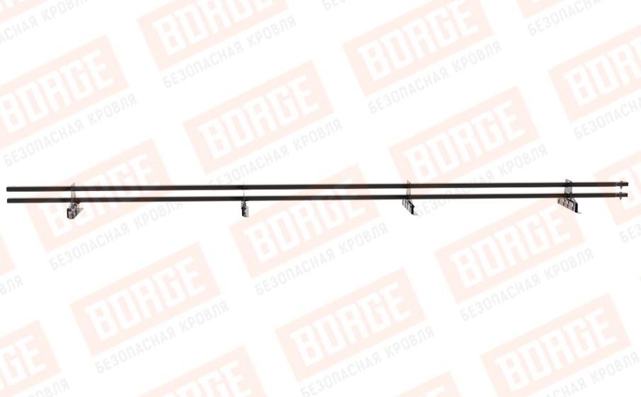 Снегозадержатель трубчатый Borge для фальцевой кровли оцинкованный RAL 8019, 3 м