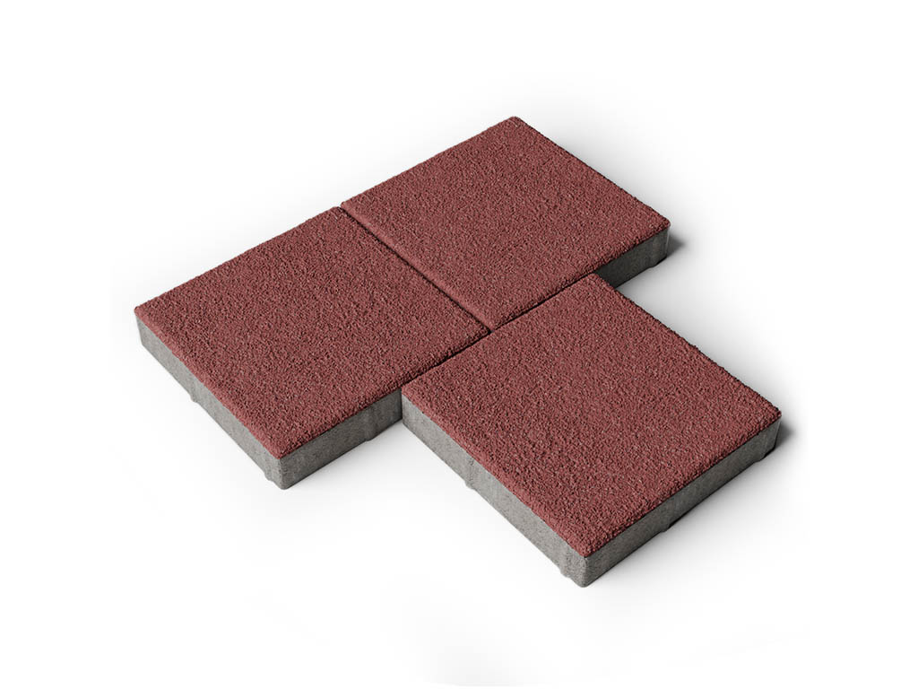 Плитка тротуарная Квадрат А.2.К.4 гранит красный, 200*200*40 мм