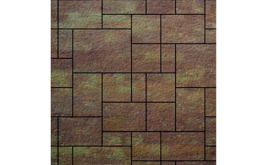 Плитка тротуарная SteinRus Инсбрук Альпен Б.7.Псм.6, Old-age, ColorMix Порто, толщина 60 мм