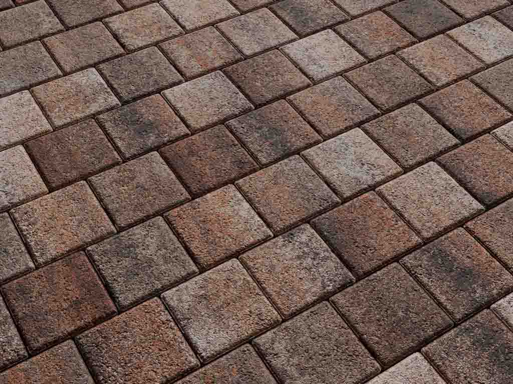 Плитка тротуарная Квадрат А.3.К.4 листопад гранит клен, 100*100*40 мм