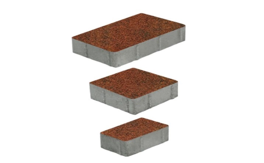 Плитка тротуарная Старый город Б.1.Фсм.8 листопад гранит арабская ночь, комплект 3 шт, толщина 80 мм