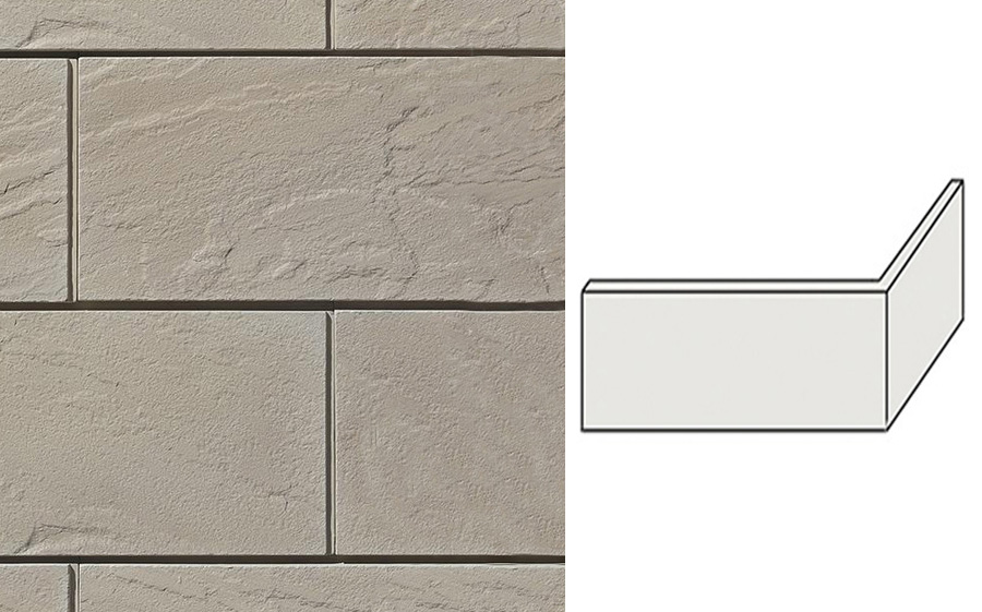 Угловой декоративный кирпич для навесных вентилируемых фасадов левый White Hills Тибур II цвет F515-15 II