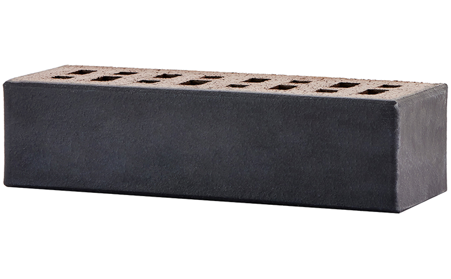 Кирпич клинкерный ЛСР Рейкьявик черный ангоб матовый гладкий, 250*85*65 мм