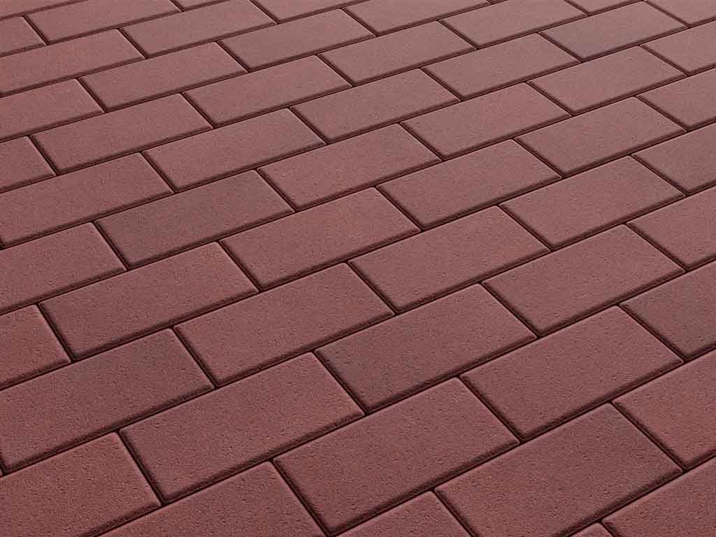 Плитка тротуарная Прямоугольник Б.2.П.6 стандарт гладкий красный, 200*100*60 мм