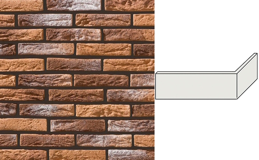 Декоративный кирпич Leonardo Stone угловой элемент Иль-де-Франс 185/90*47*13 мм 485
