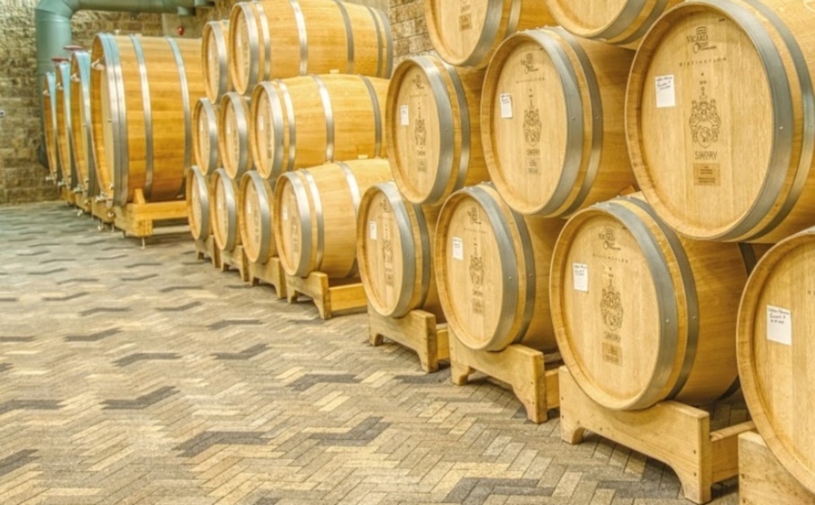 Плитка тротуарная Паркет Б.4.П.6 листопад гранит янтарь, 180*60*60 мм